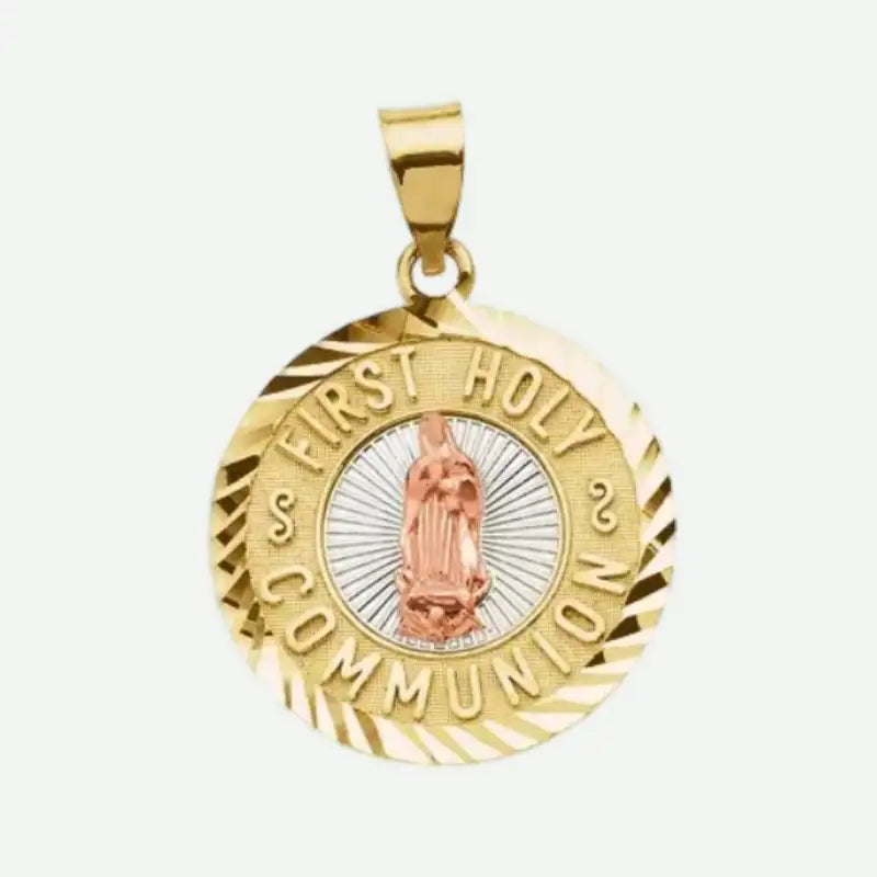 Front View of SANCTIFIED Yellow Gold Christian Pendant From Glor-e