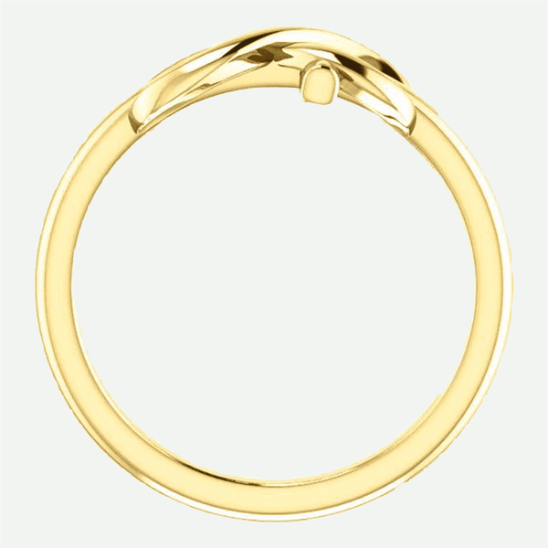 Infinity Cross Yellow Gold Christian Ring From Glor-e Front View