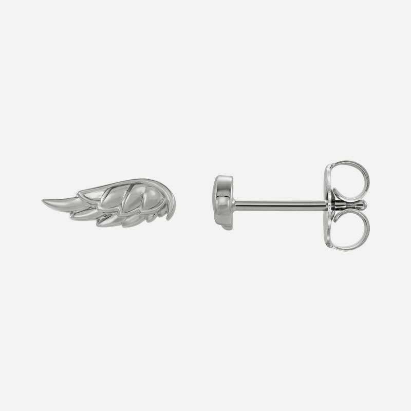Mixed view of sterling silver Angel Wings Christian earrings for women