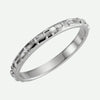 Oblique view of white gold TRUE LOVE chastity ring