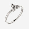 Oblique view of white gold Stackable Celtic-Inspired Christian ring