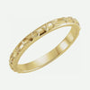 Oblique view of yellow gold TRUE LOVE chastity ring