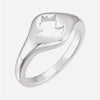 Oblique View of Sterling Silver PURETÉ Christian ring for women