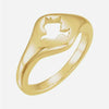 Oblique View of Yellow Gold PURETÉ Christian ring for women
