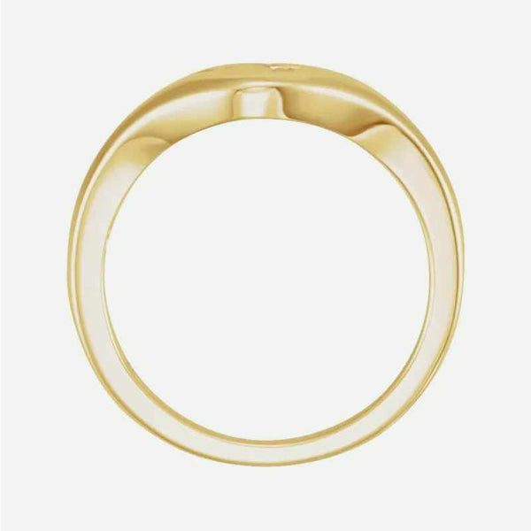 Side View of Yellow Gold PURETÉ Christian ring for women