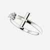 Second oblique view of sterling silver Negative Space Cross Christian ring for women
