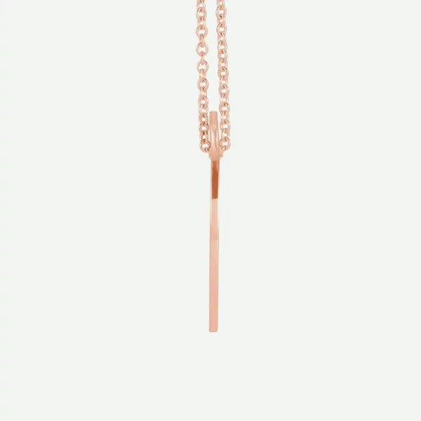 Side view of rose gold Faith Christian necklace for women from Glor-e