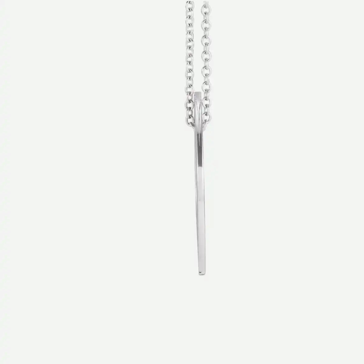 Side view of sterling silver Faith Christian necklace for women from Glor-e