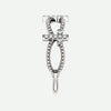 Side view of white gold Diamond Stackable Cross Christian Ring For Women