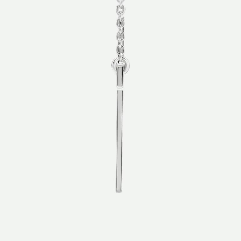 Side view of white gold Main Cross Christian Necklace