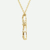 Side view of yellow gold Diamond Cross Christian Necklace For Women