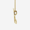 Side view of yellow gold Holy Spirit Dove Christian necklace