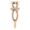 Side view of rose gold Diamond Stackable Cross Christian Ring For Women