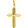 Front view of yellow gold Pure Cross Unisex Christian Pendant