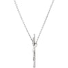 Side view of white gold Diamond "Hope" Christian Necklace