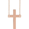 Front view of rose gold Main Cross Christian Necklace